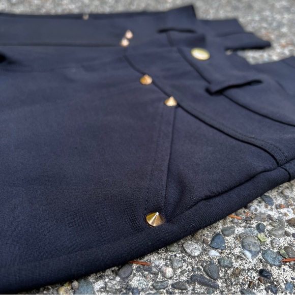 Black Swan Copper Studded Heavy Stretch Seam Detail Pants Size 27 - Picture 3 of 11